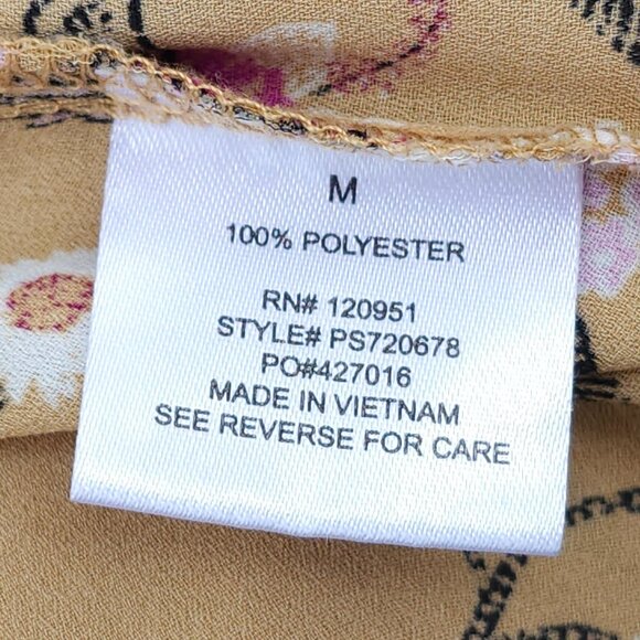 BEAUTIFUL PINK ROSE Paisley Top Women's Size Medium CAP SLEEVE - Picture 5 of 7